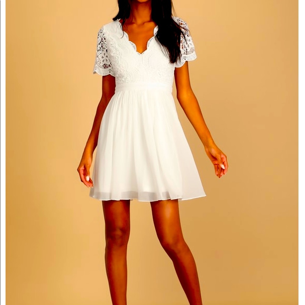 Lulu’s Angel In Disguise White Skater Dress